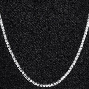 Elegant Silver Tennis Necklace